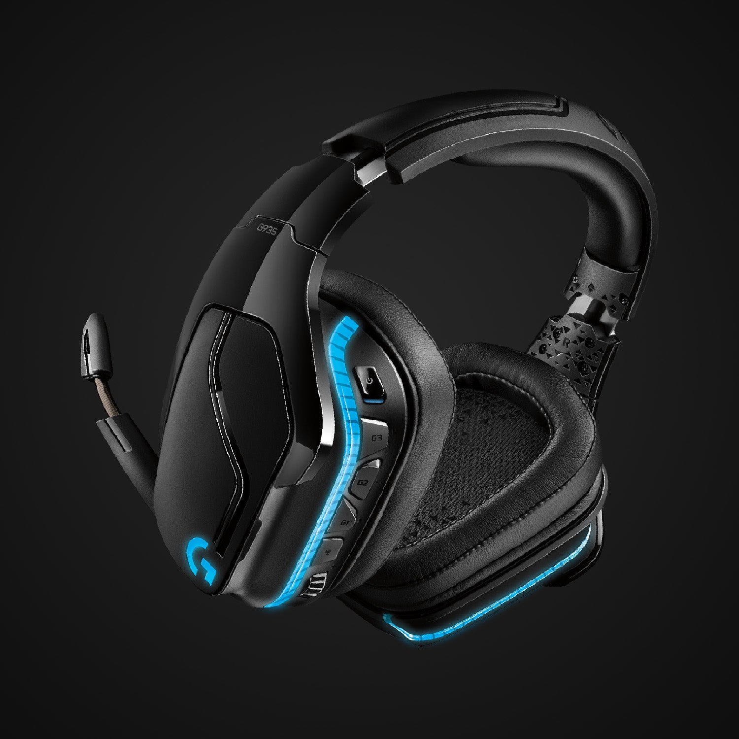 Logitech G G935 Gaming-Headset – Over-Ear, Kabellos + 3,5 mm Klinke, ANC, mit USB-A-Dongle