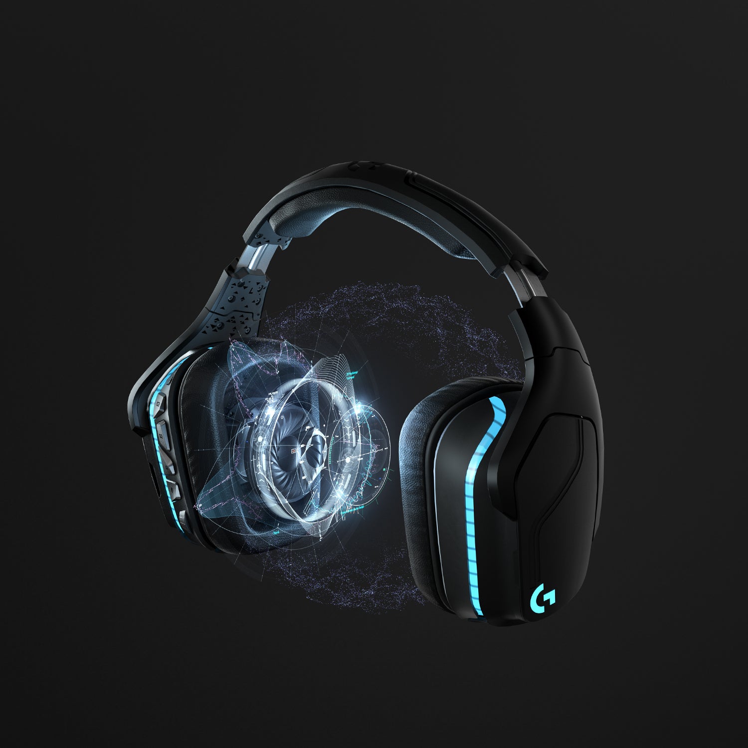 Logitech G G935 Gaming-Headset – Over-Ear, Kabellos + 3,5 mm Klinke, ANC, mit USB-A-Dongle