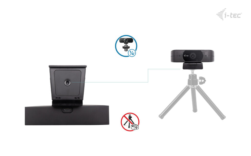 i-tec Solomon 500 Webcam – 4K Ultra HD, 60 fps, Autofokus, USB-C – Schwarz