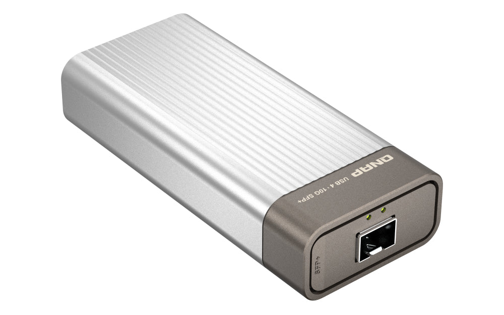 QNAP Netzwerkadapter USB-C zu 10GbE SFP+ – 10 Gbit/s, Aquantia AQC100S, für Windows/Mac/Linux