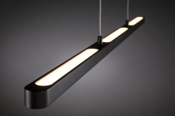 Paulmann Deckenleuchte Lento – 100 × 3,5 cm, 1800 lm, 42 W, 2700 K, dimmbar, schwarz, Pendellänge 150 cm
