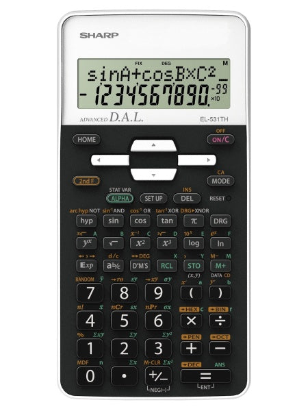 Sharp Wissenschaftlicher Taschenrechner EL531TH – 10-stellig – Batteriebetrieben – Schwarz/Weiss