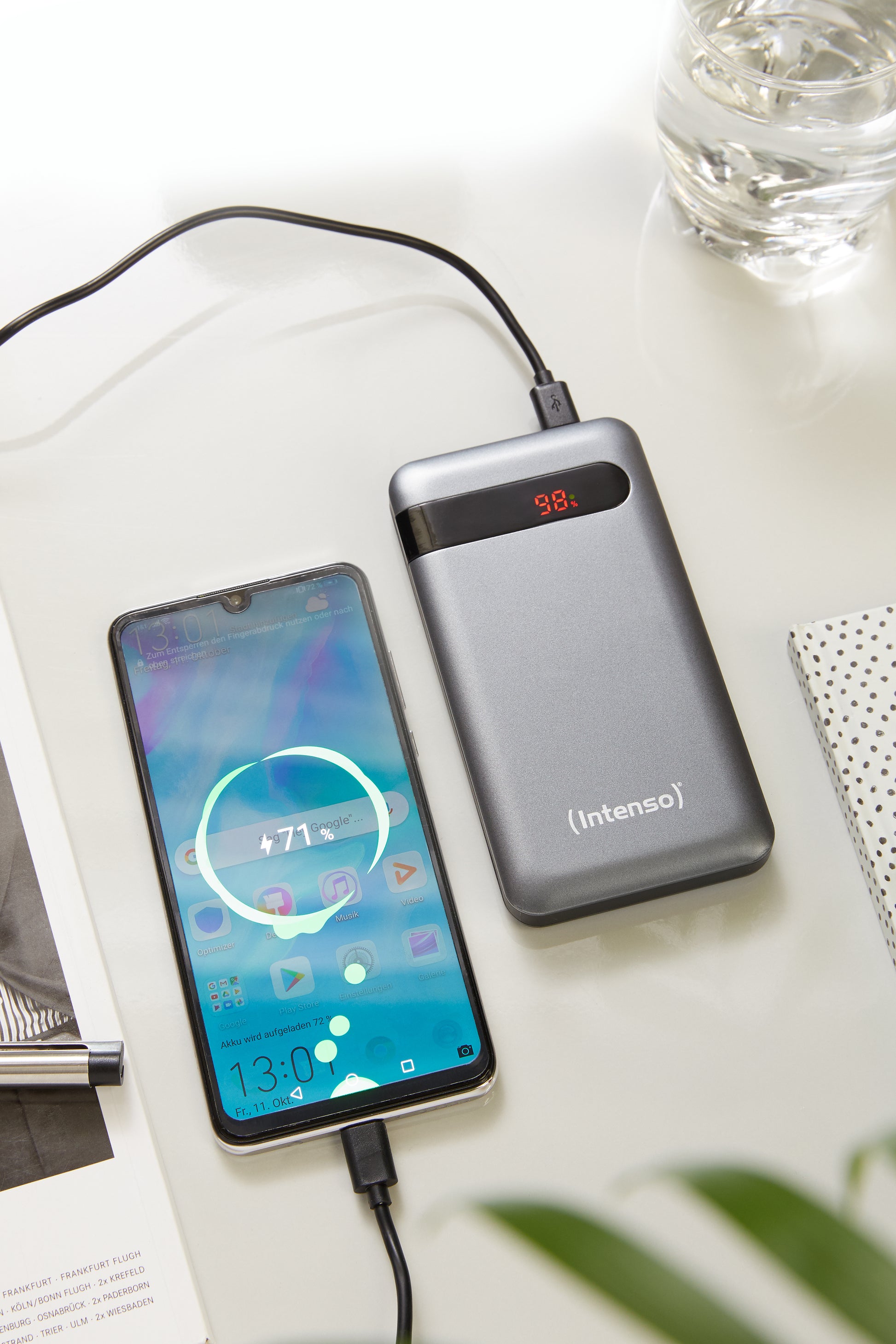 Intenso PD10000 Powerbank 10'000 mAh – 20 W PD, 1× USB-C, 1× USB-A, anthrazit