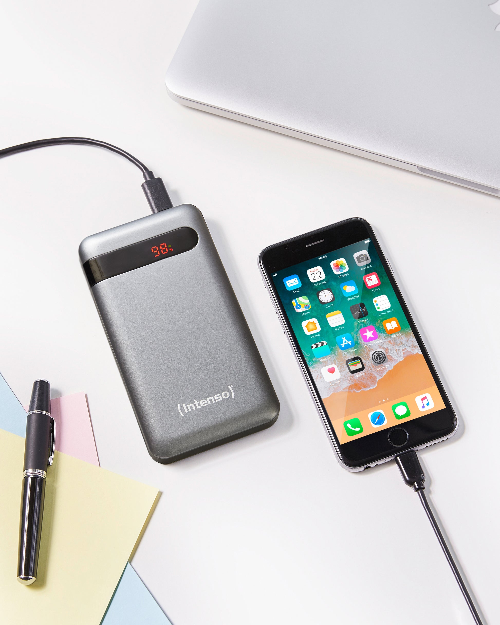 Intenso PD10000 Powerbank 10'000 mAh – 20 W PD, 1× USB-C, 1× USB-A, anthrazit