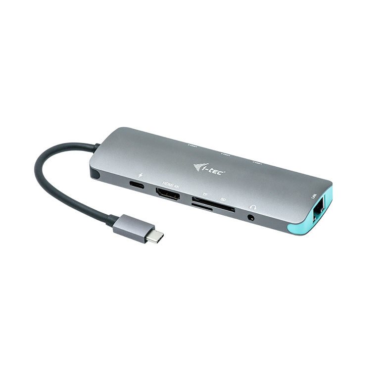 i-tec MetalNano Dockingstation – USB-C, 1× HDMI, 3× USB-A, 100 W PD, GbE, SD/microSD, für Windows/Mac/Linux