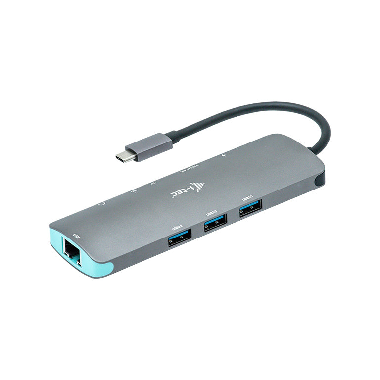 i-tec MetalNano Dockingstation – USB-C, 1× HDMI, 3× USB-A, 100 W PD, GbE, SD/microSD, für Windows/Mac/Linux