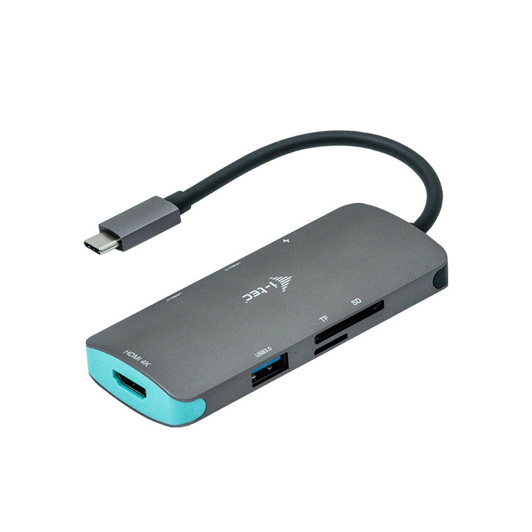 i-tec Metal Nano Dockingstation – USB-C, 1× HDMI, 3× USB-A, 100 W PD, SD/microSD, für Windows/Mac/Linux