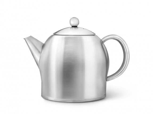 Bredemeijer Teekanne Minuet Santhee – 1,4 l, Edelstahl, Silber, spülmaschinenfest, tropffreier Ausguss