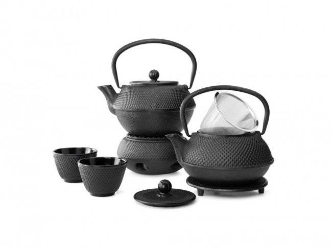 Bredemeijer Teekanne Jang – 800 ml, Gusseisen, Schwarz, mit Edelstahlfilter, für Induktion