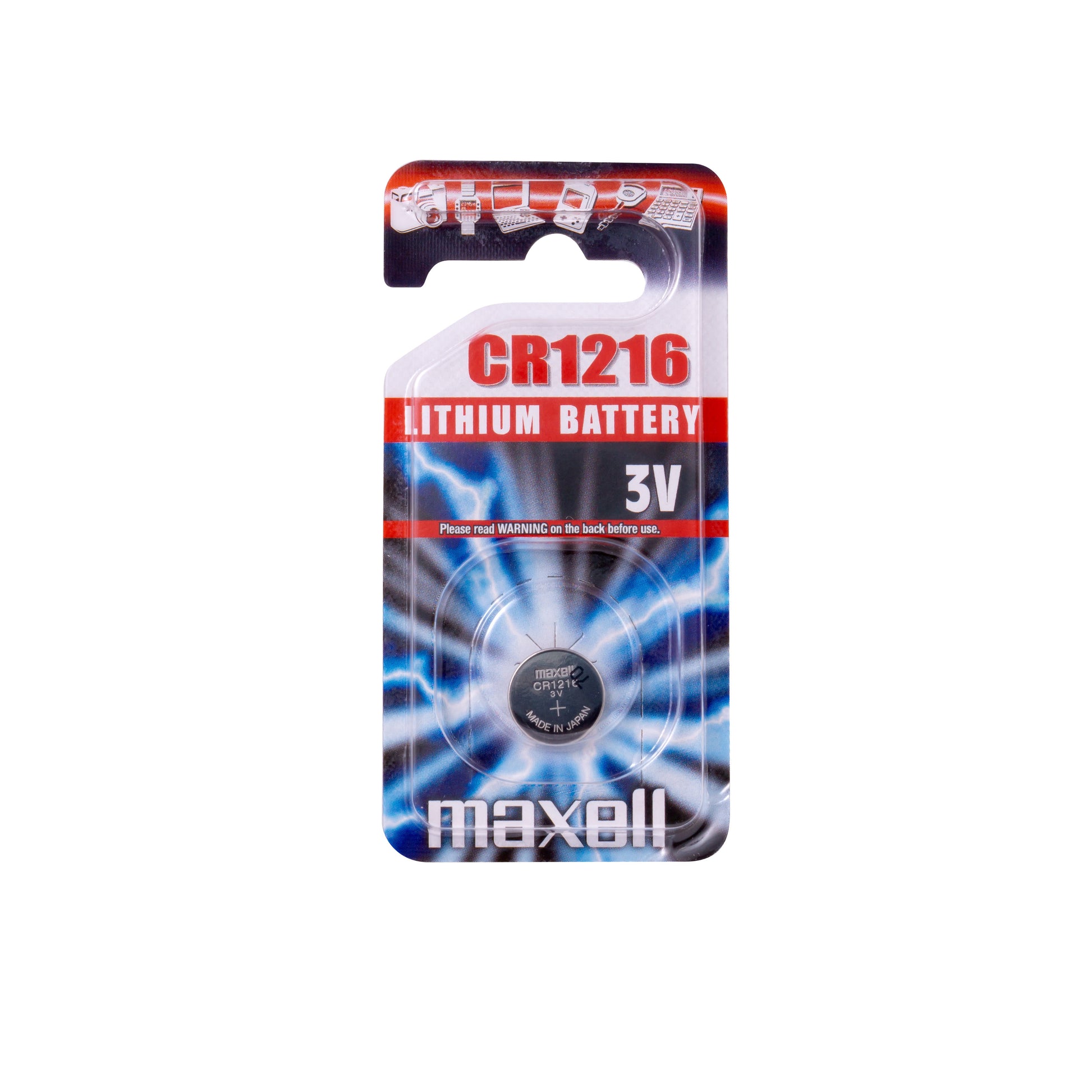 Maxell Knopfzelle CR1216, Lithium-Mangandioxid, 3 V – 1 Stk.