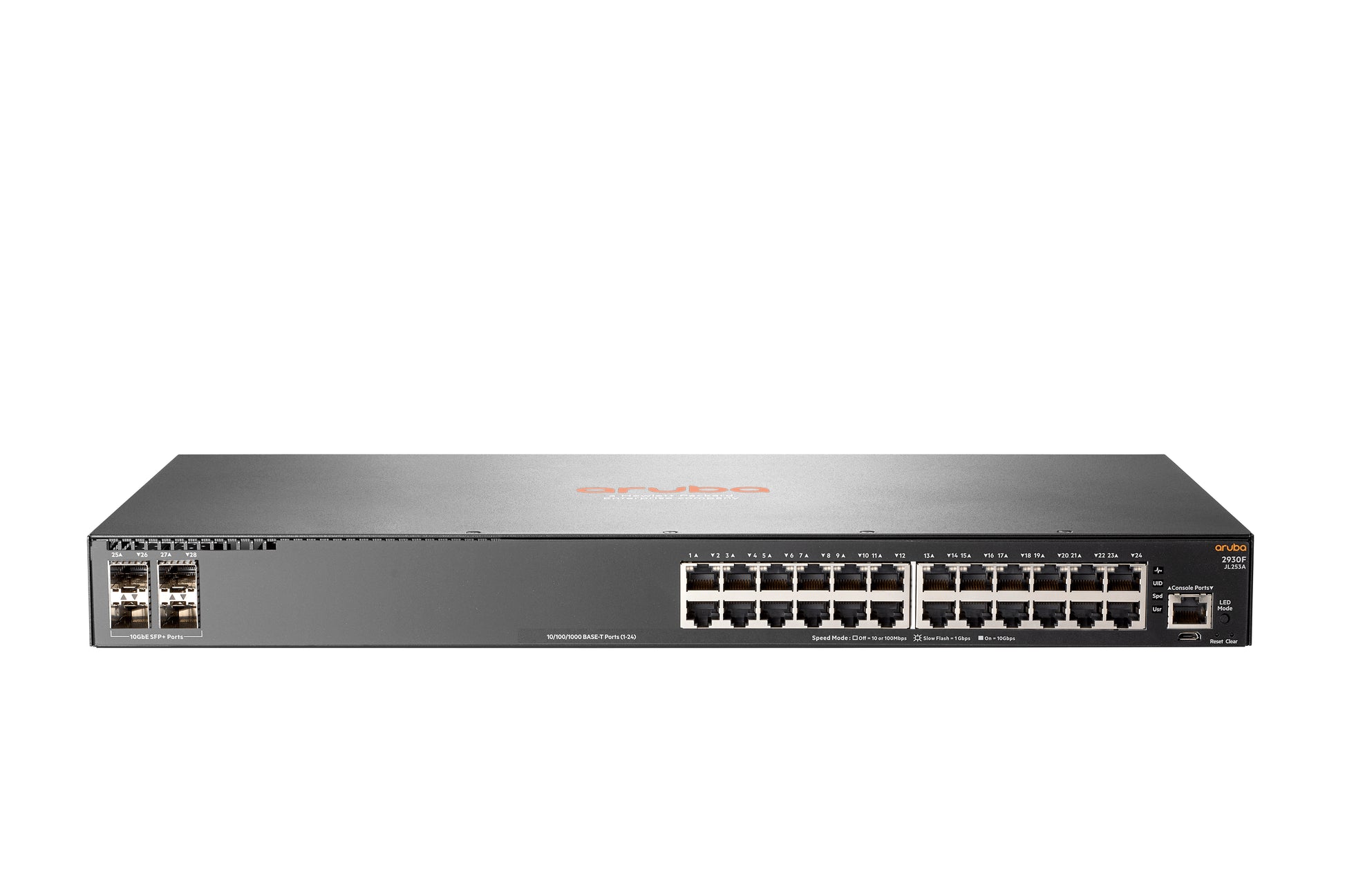 HPE Aruba Networking 2930F 24G 4SFP+ – Managed Switch – 24×GbE, 4×SFP+, L3, 1U