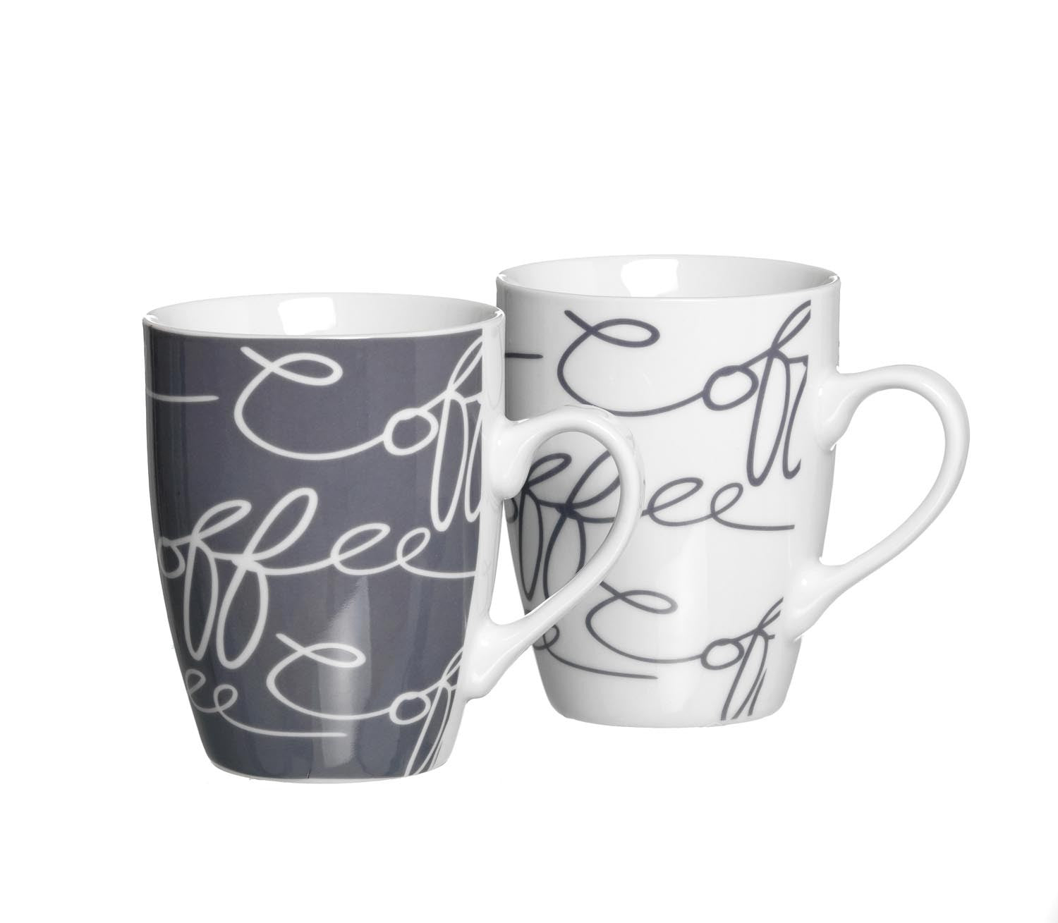 Flirt by R&B Kaffeetasse CORNELLO – 6er Set, 250 ml, Ø 8 cm, H 11,0 cm, Porzellan, Grau, spülmaschinenfest