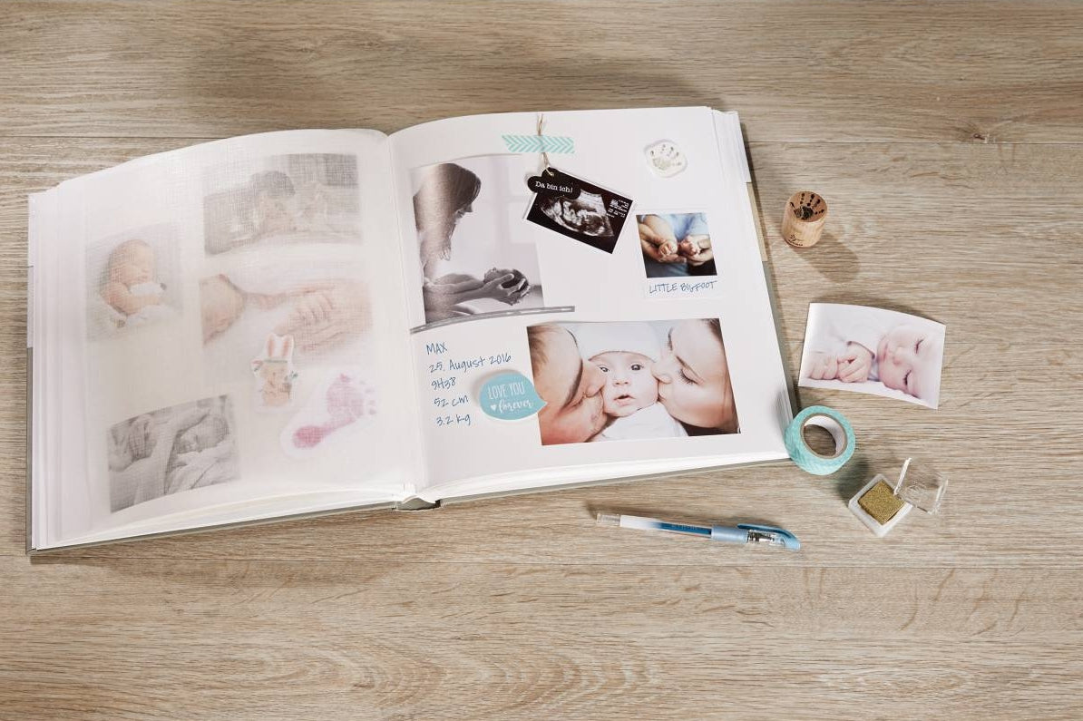 Walther Design Walther Fotoalbum – für 280 × 305 mm, anthrazit, illustrierter Vorspann, Karton