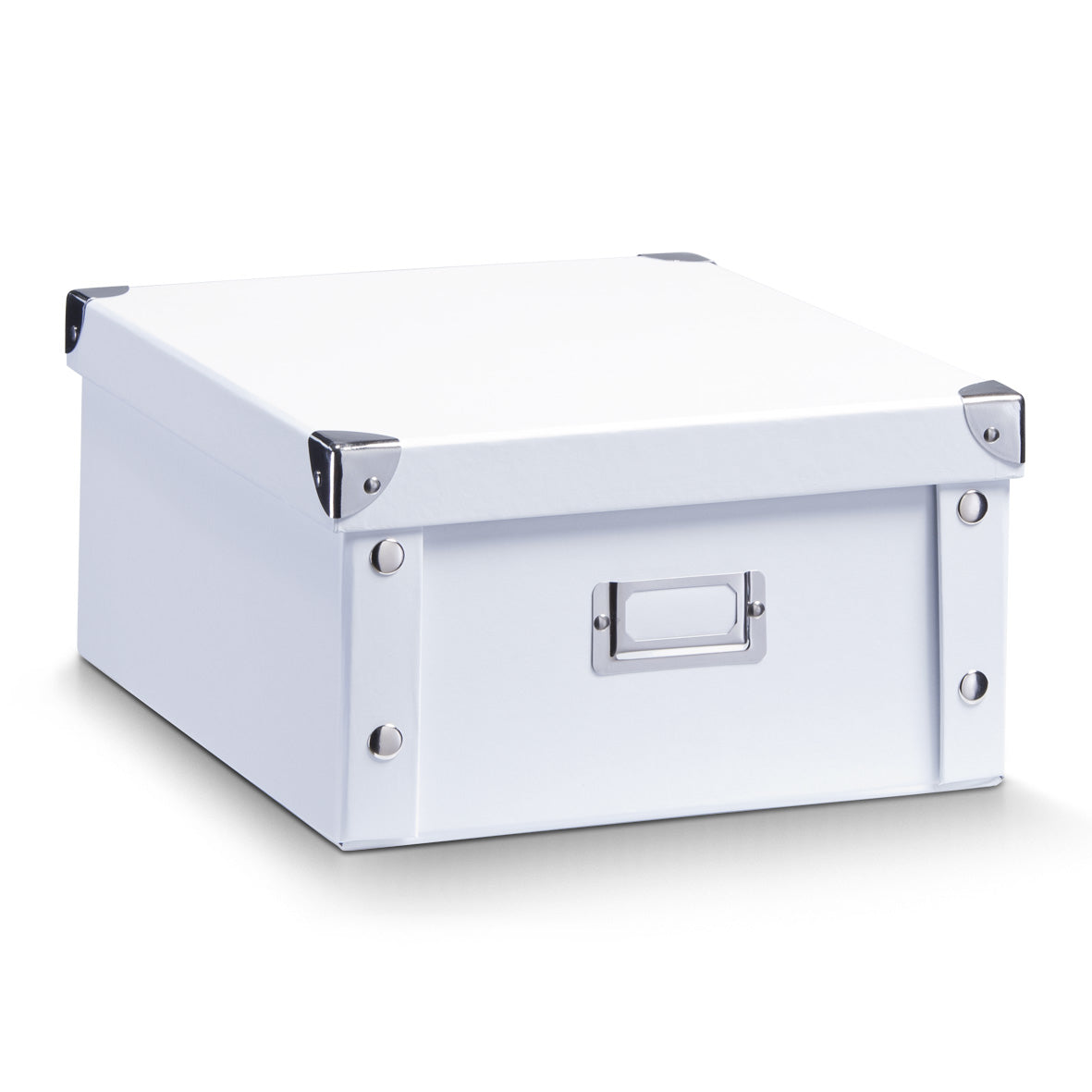 Zeller Present 17763 Aufbewahrungsbox 11 l – faltbar, mit Beschriftungsfeld, weiss, Karton
