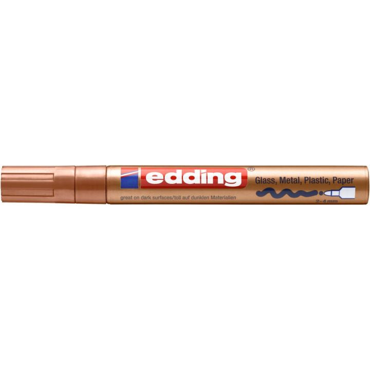 Edding 750 Lackmarker – Rundspitze 2–4 mm – Kupfer – für Glas, Metall und Kunststoff