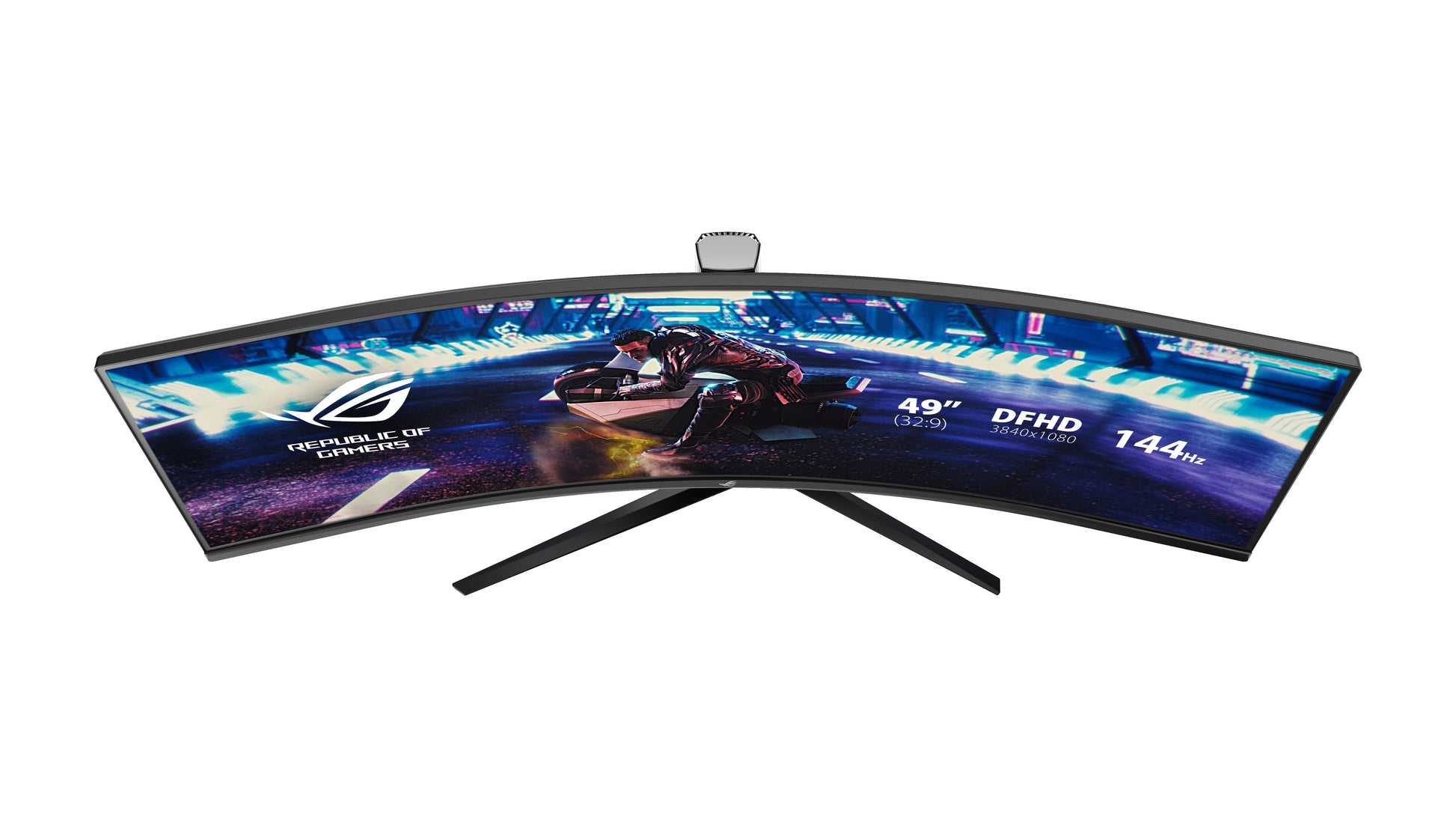 ASUS ROG Strix XG49VQ – Monitor, 49", VA, 144 Hz, 450 cd/m², Gebogen, VESA 100 × 100, Schwarz