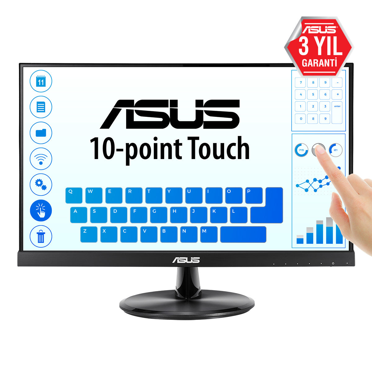 ASUS VT229H – Monitor, 21,5", 1920 × 1080 (Full HD), LED, Touch, Schwarz
