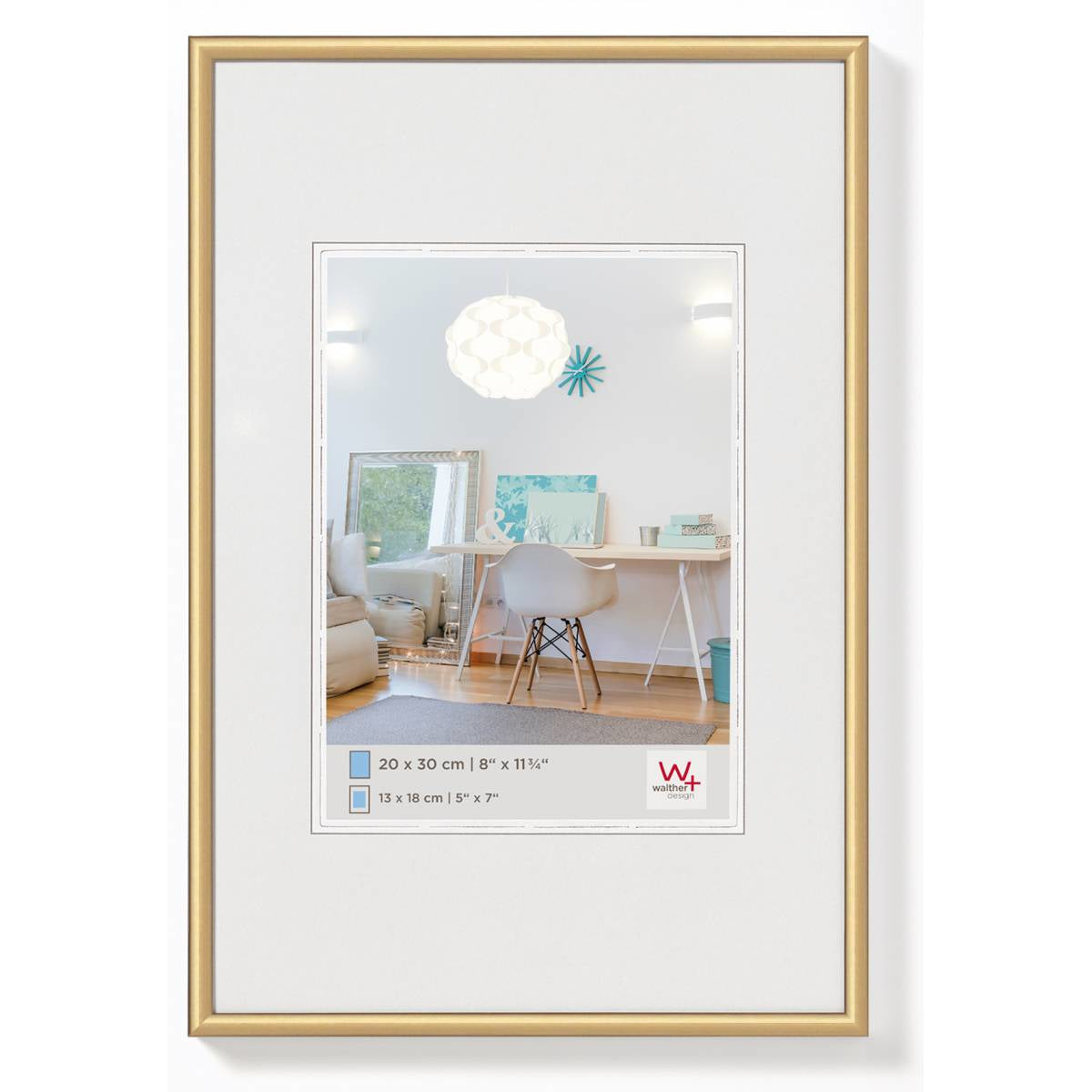 Walther Design Wechselrahmen New Lifestyle, gold, Kunststoff, 18 × 24 cm, mit Aufsteller und Aufhänger