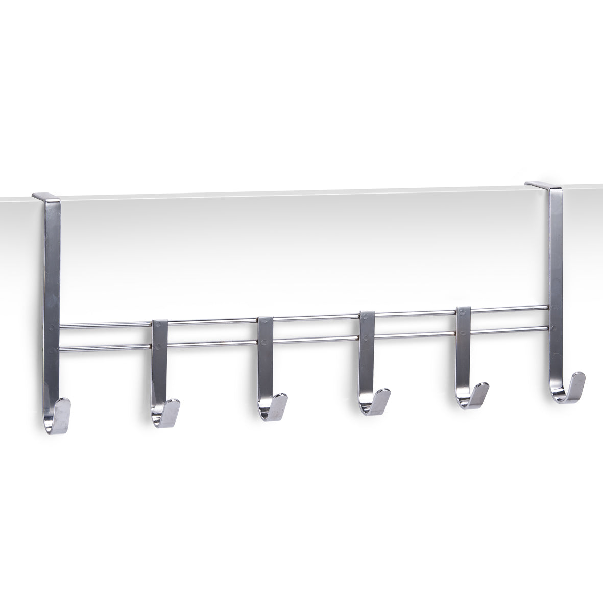 Zeller Present Wandgarderobe 6 Haken – Metall – Silber – 510 × 205 × 80 mm