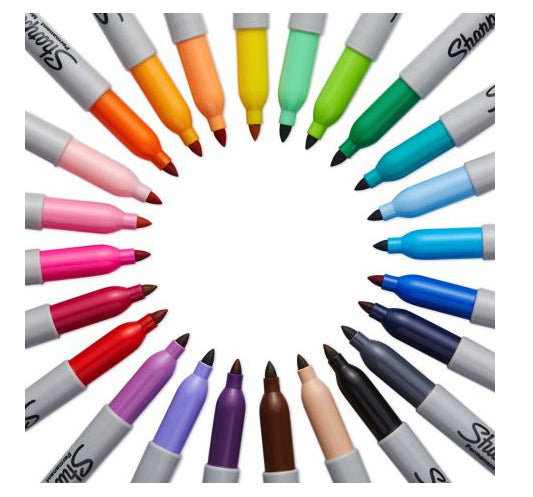 Sharpie Permanentmarker – Feine Spitze 1 mm – Schwarz – 24er-Pack