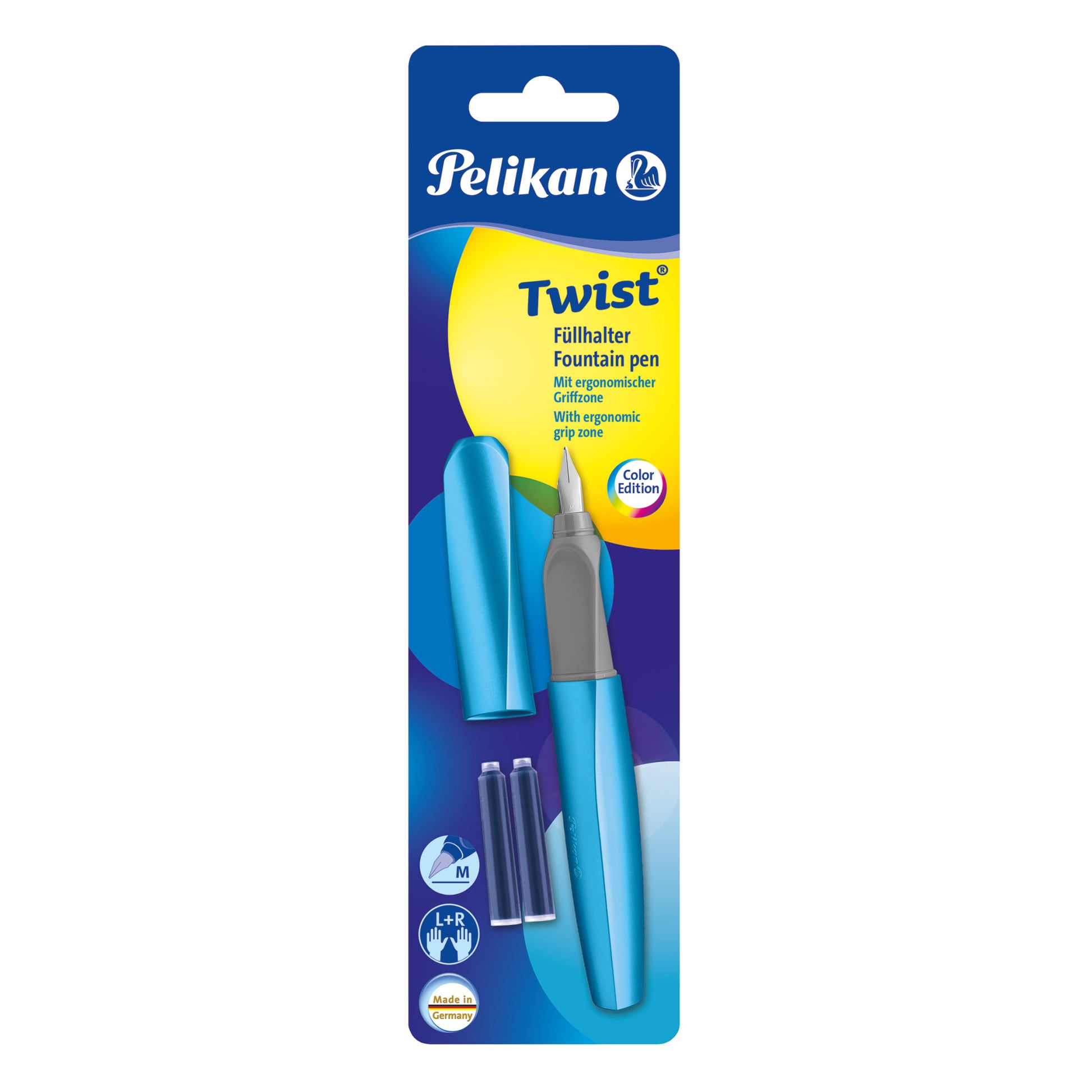 Pelikan Twist Frosted Blue – Füllfederhalter – M – Blau