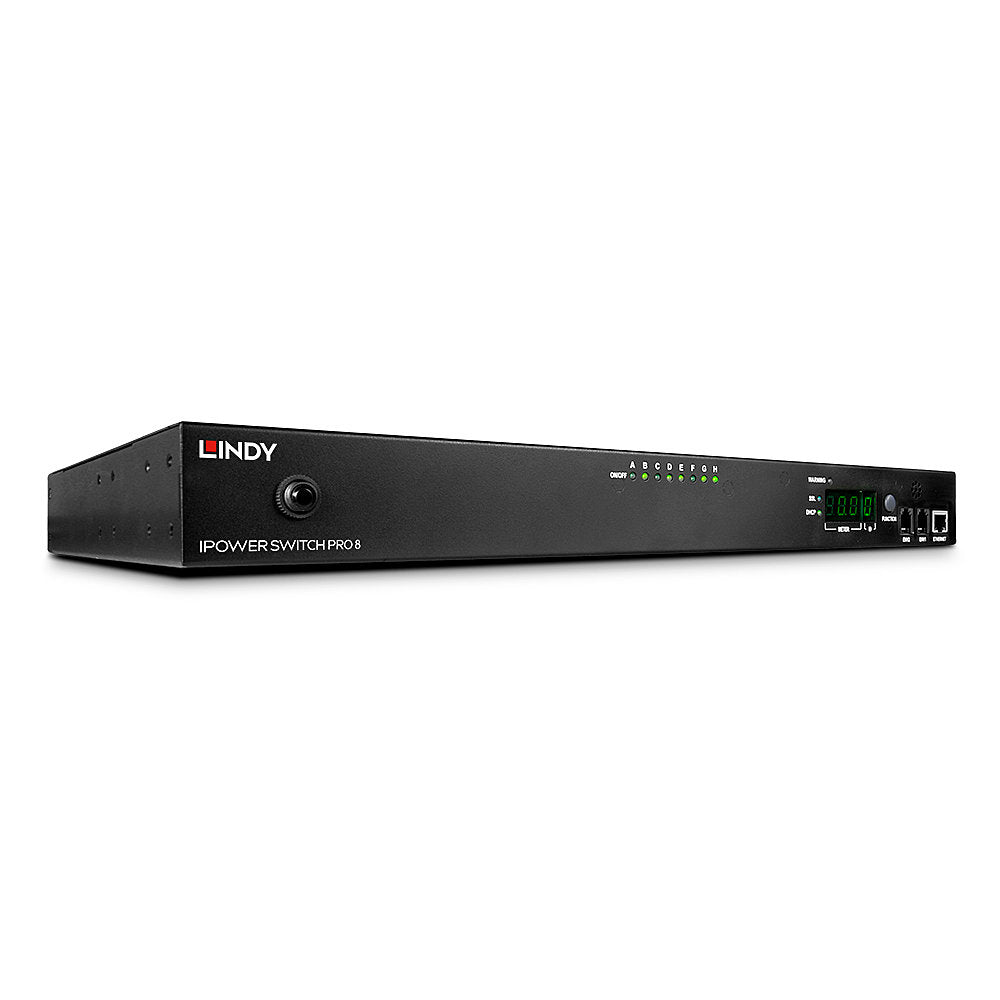 Lindy IPower Switch Pro 8 – Steckdosenleiste, 8× IEC C14, mit Schalter, mit Anzeigelicht, Stahl