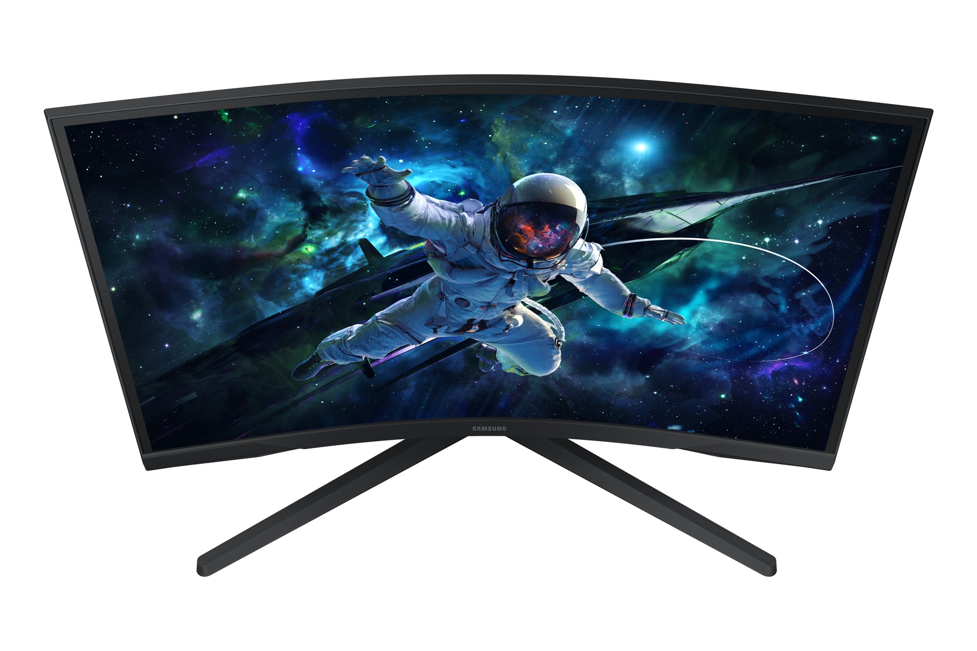 Samsung Odyssey G55C – Monitor, 27" WQHD (2560 × 1440), VA, Gebogen, 165 Hz, 300 cd/m², VESA 75 × 75, Schwarz