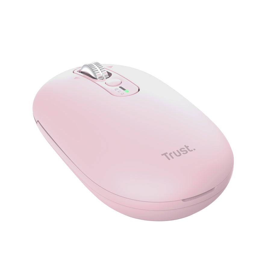 Trust Seron Slim Multi – Maus – Kabellos (Bluetooth/2,4 GHz), 3200 DPI, Beidhändig, Pink