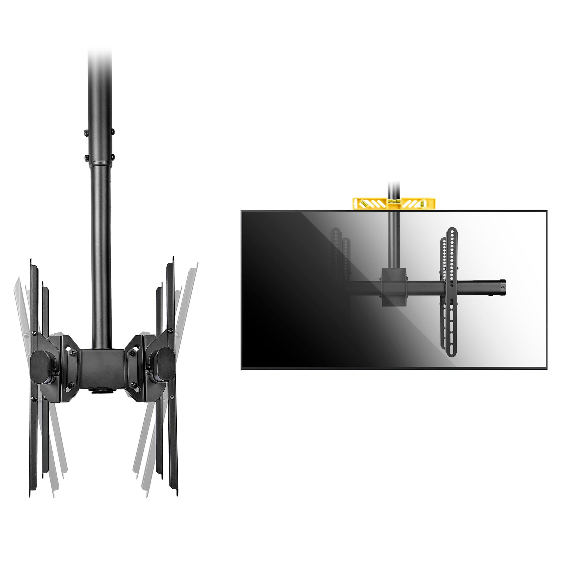 StarTech.com Deckenhalterung – Rücken an Rücken – 32–75" – VESA 200×200–600×400 – bis 90 kg, Teleskopmast