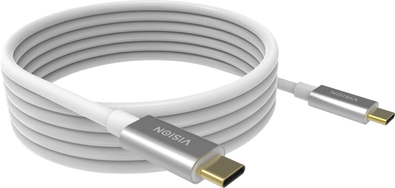 Vision USB-C auf USB-C Kabel – USB 3.2 Gen 2 (10 Gbit/s) – 4 m – Weiss