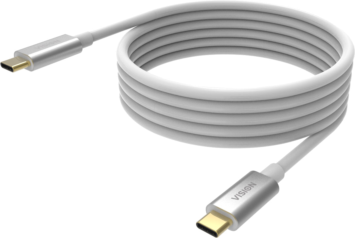 Vision USB-C auf USB-C Kabel – USB 3.2 Gen 2 (10 Gbit/s) – 4 m – Weiss
