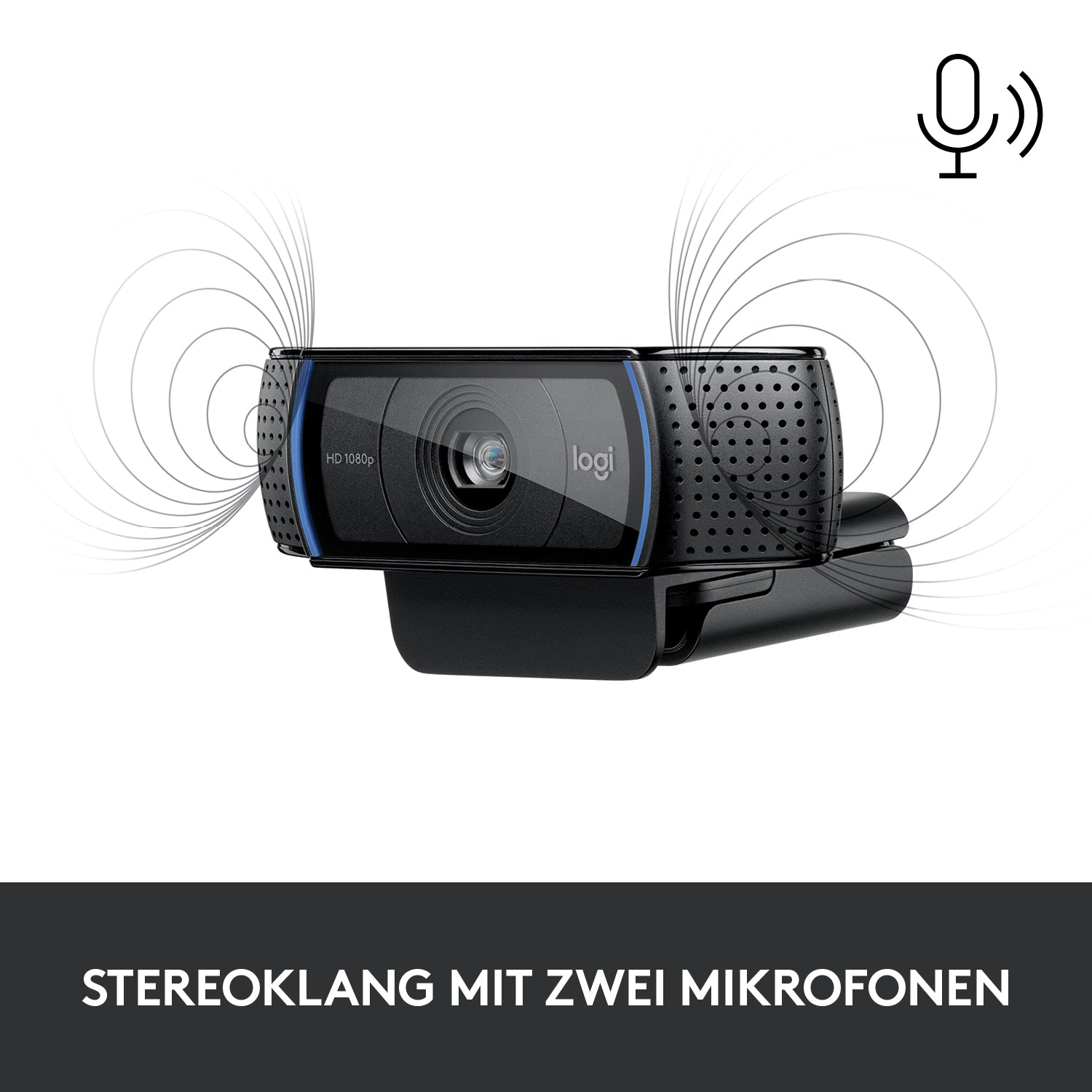 Logitech C920S PRO Webcam – Full HD, 30 fps, USB, Autofokus, Abdeckung, 78°, Schwarz, für Windows & macOS
