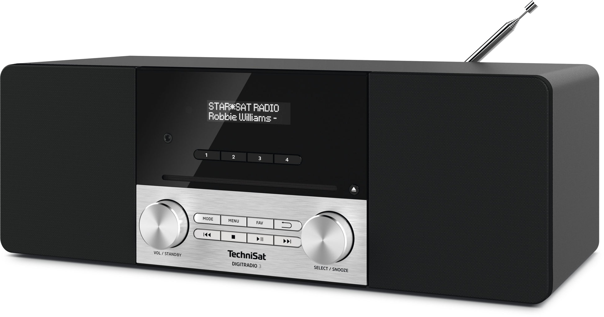 TechniSat DigitRadio 3 – DAB-/Internetradio – Tischradio – DAB+, CD, USB, Bluetooth – Silber