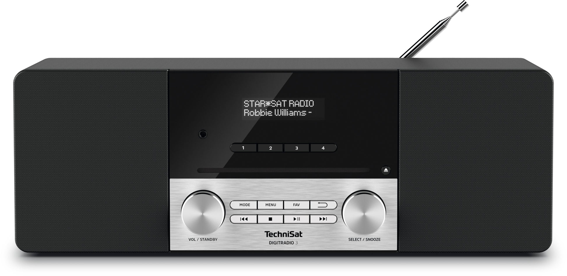 TechniSat DigitRadio 3 – DAB-/Internetradio – Tischradio – DAB+, CD, USB, Bluetooth – Silber