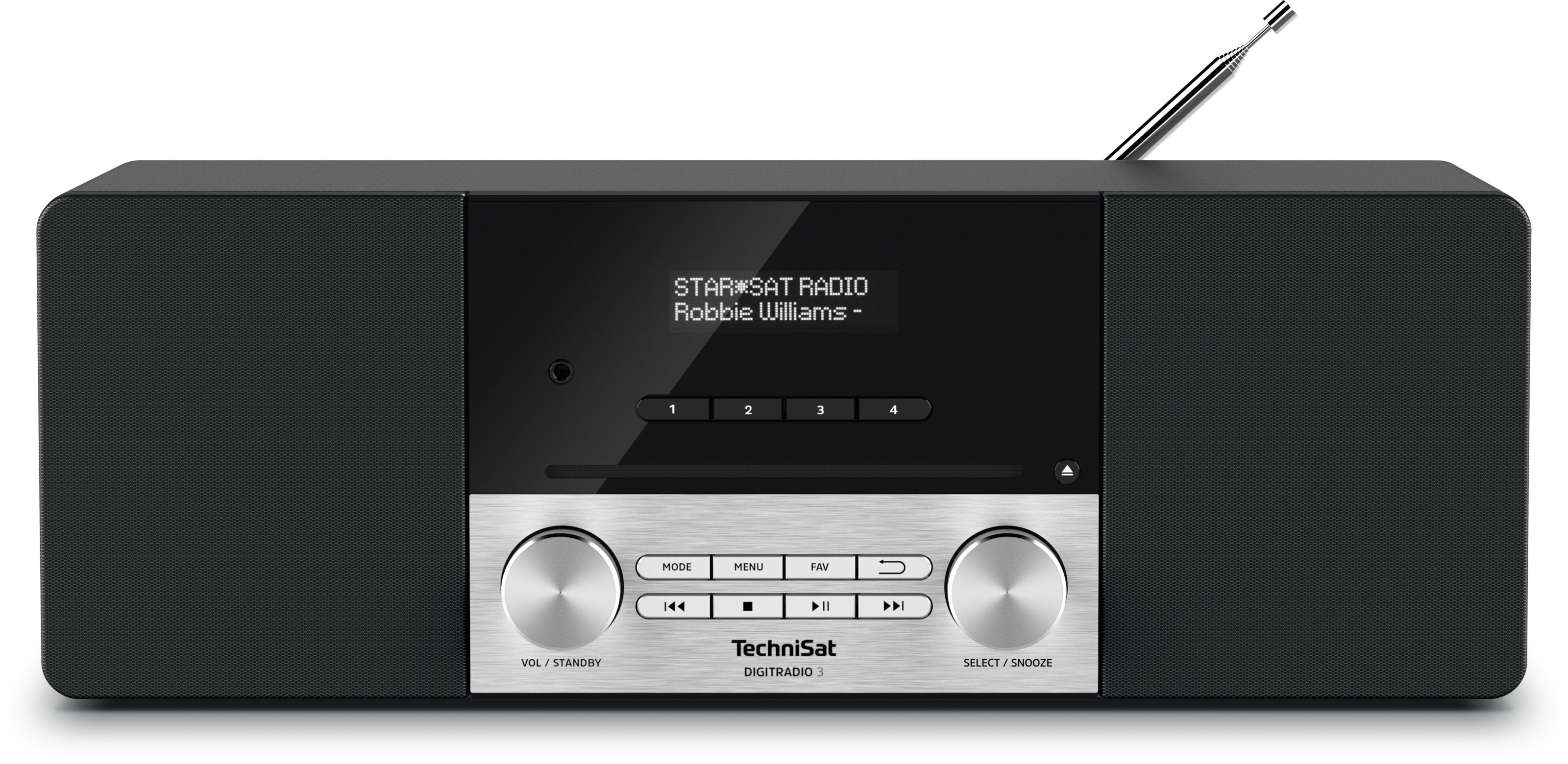 TechniSat DigitRadio 3 – DAB-/Internetradio – Tischradio – DAB+, CD, USB, Bluetooth – Silber