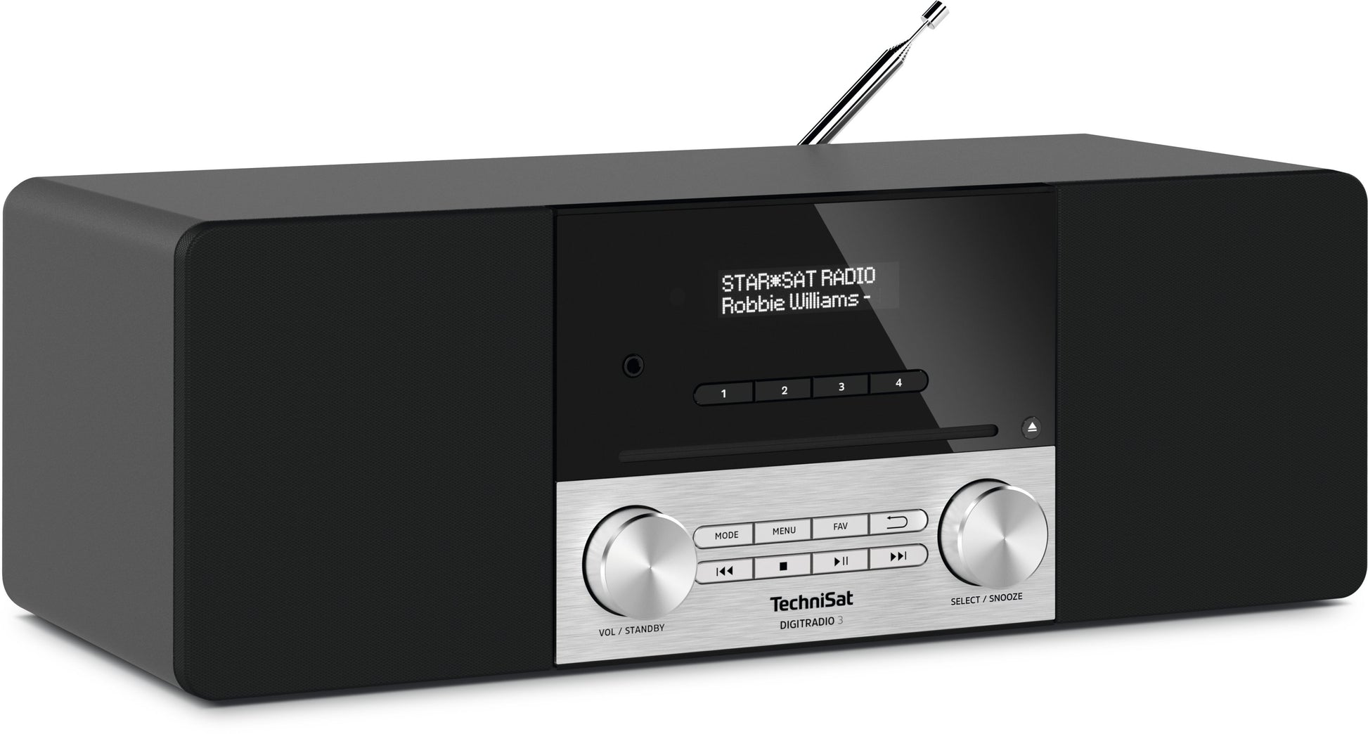 TechniSat DigitRadio 3 – DAB-/Internetradio – Tischradio – DAB+, CD, USB, Bluetooth – Silber