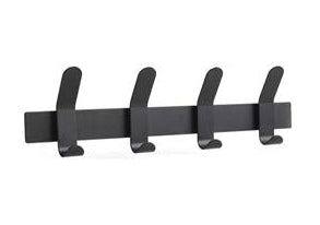 Zone Denmark 331822 Wandgarderobe 1 Haken – Edelstahl – Schwarz – 50 × 110 × 400 mm