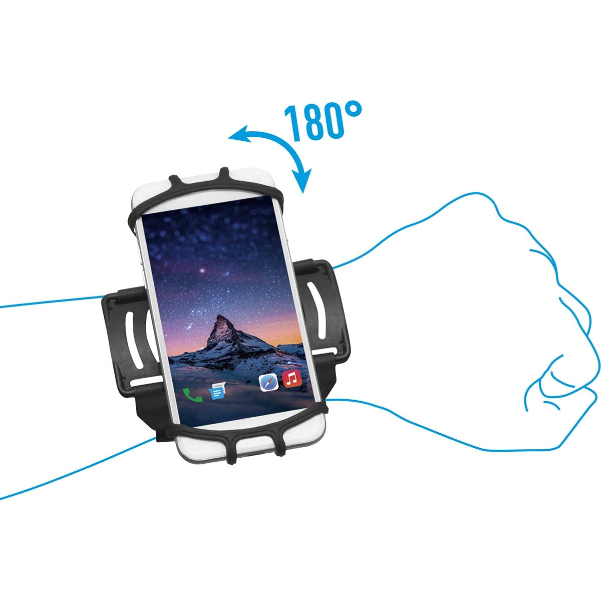 Mobilis 030004 – Smartphone-Trageband – Armband, für Smartphones 10,2–17,8 cm (4–7"), Schwarz