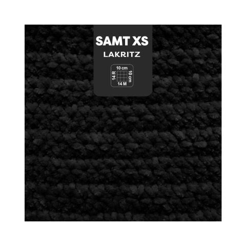 myBoshi Chenille Samt XS Wolle 100% Polyester Schwarz – 50 g, 90 m, Nadel 4 mm, 1 Stk.