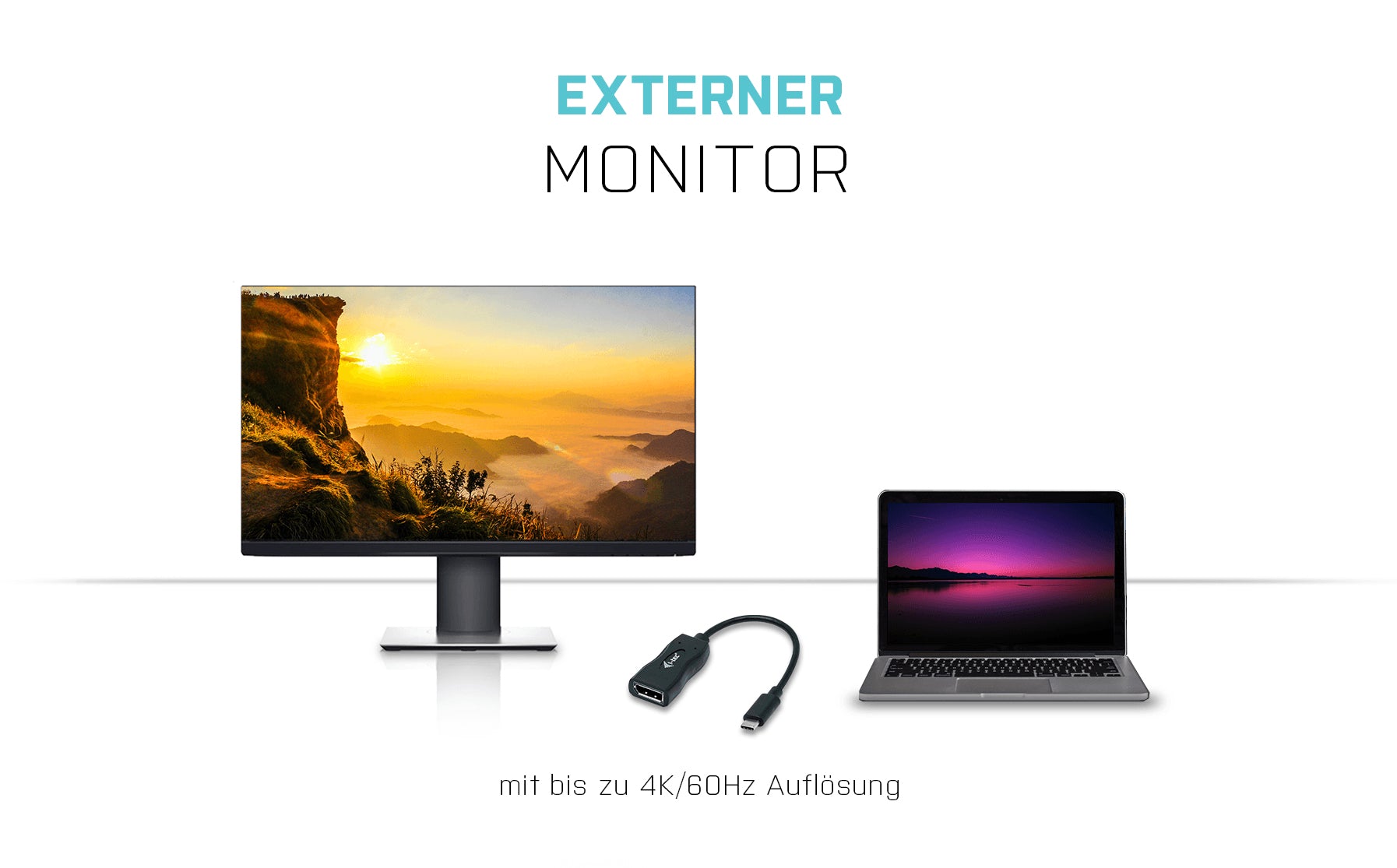 I-TEC – USB-C auf DisplayPort Adapter, 4K@60 Hz, für Thunderbolt 3