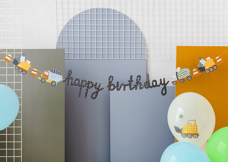 PartyDeco Luftballon, Latex, Baufahrzeuge, Ø 300 mm, 50 Stück