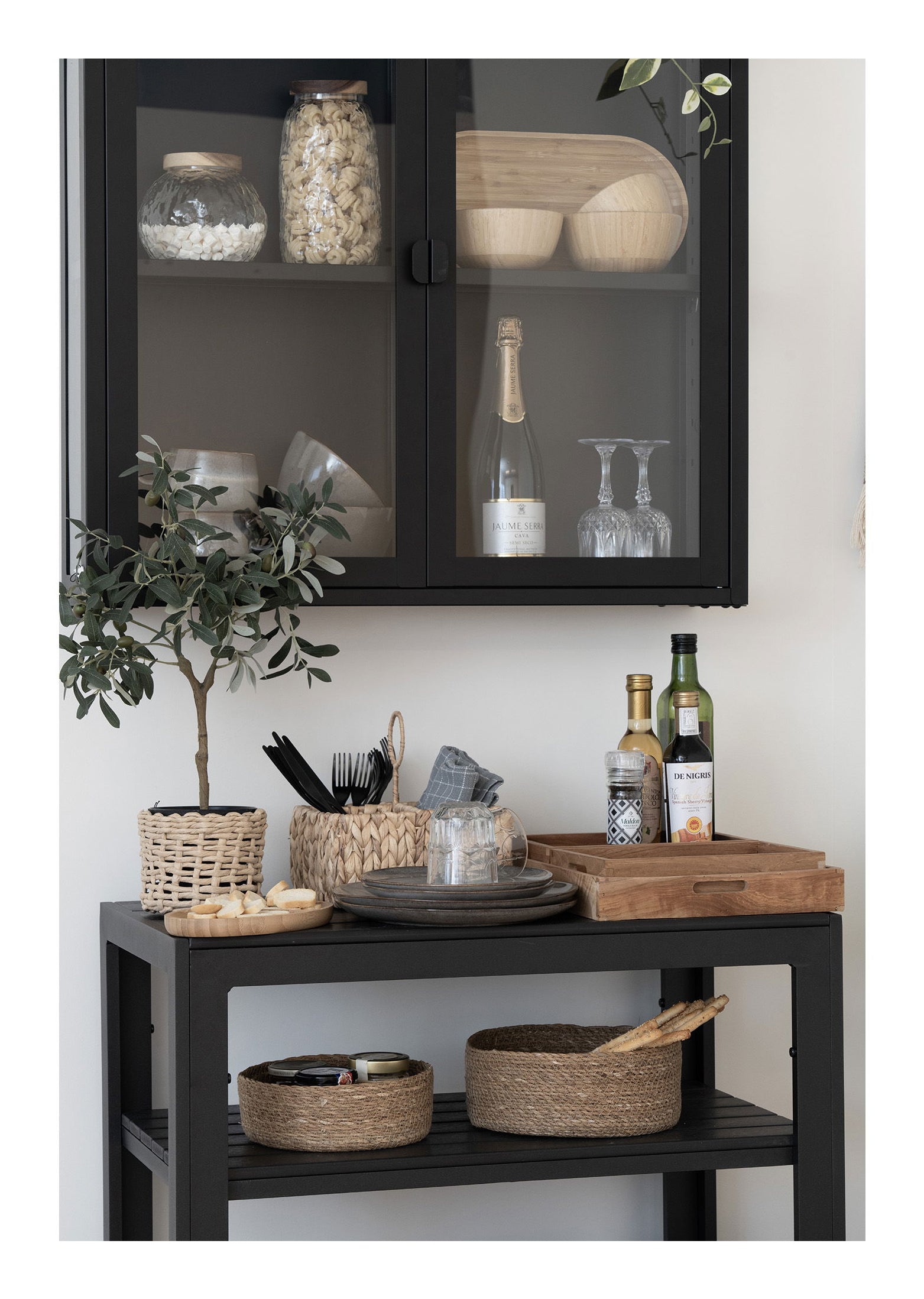 House Nordic Dessertteller – 4er Set, Ø 21,0 cm, Keramik, Braun/Grau, spülmaschinenfest, mikrowellengeeignet