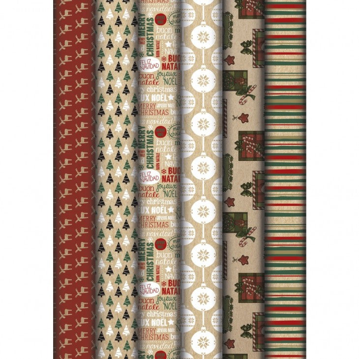 Clairefontaine Geschenkpapier Weihnachten Kraftpapier – 70 cm × 2,0 m – 60 g/m² – 1 Stk.