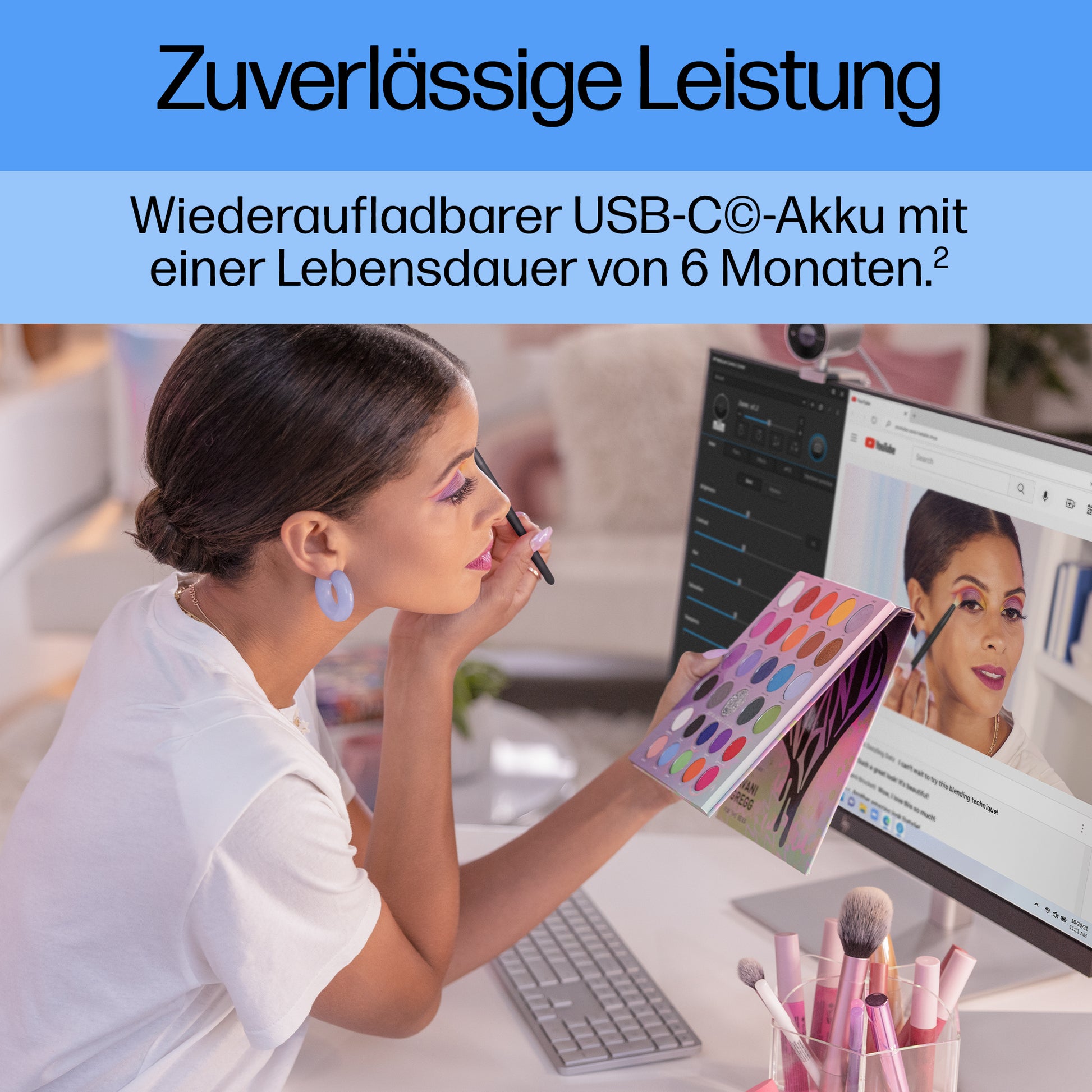 HP 970 – Tastatur – Programmierbar, Bluetooth, USB-C-Ladeport – Silber