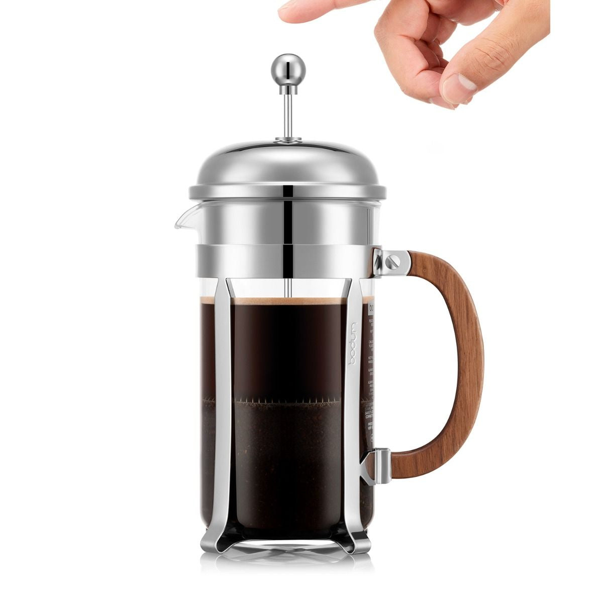 Bodum Chambord French Press Kaffeebereiter – 1 l, 8 Tassen, Silber