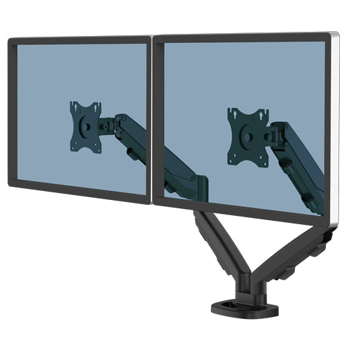 Fellowes Eppa – Monitorarm, Dual, bis 39", VESA 75 × 75/100 × 100 mm, 8 kg, höhenverstellbar, Gasfeder