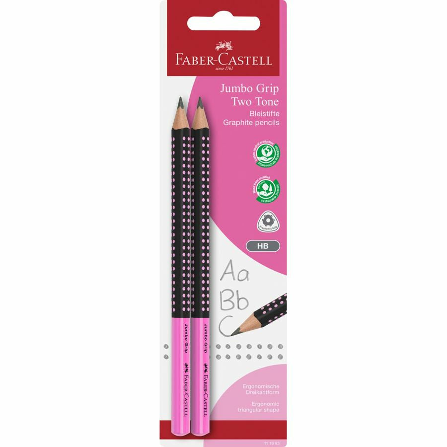 Faber-Castell Jumbo Grip Bleistifte B, dreikantig – 2er-Set