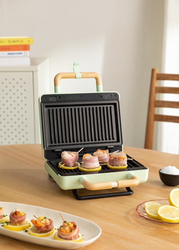 CREATE Ersatzteller – Stone 3in1 Grill – für Waffeleisen 3in1 Studio, 2 Stk., Teflon, Schwarz
