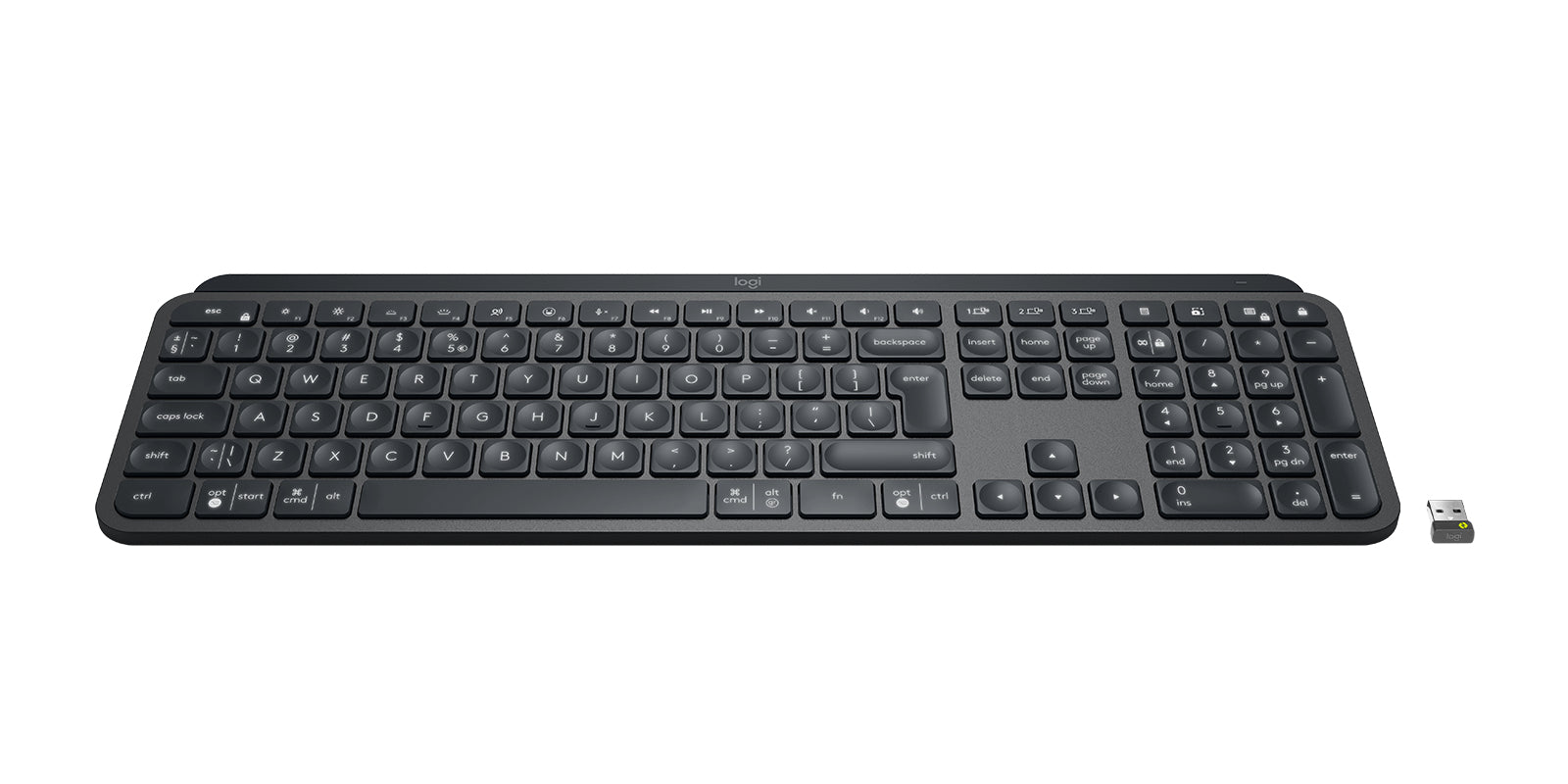 Logitech MX Keys for Business – Tastatur, kabellos (Bluetooth), US-Layout (EN), beleuchtet, Grau