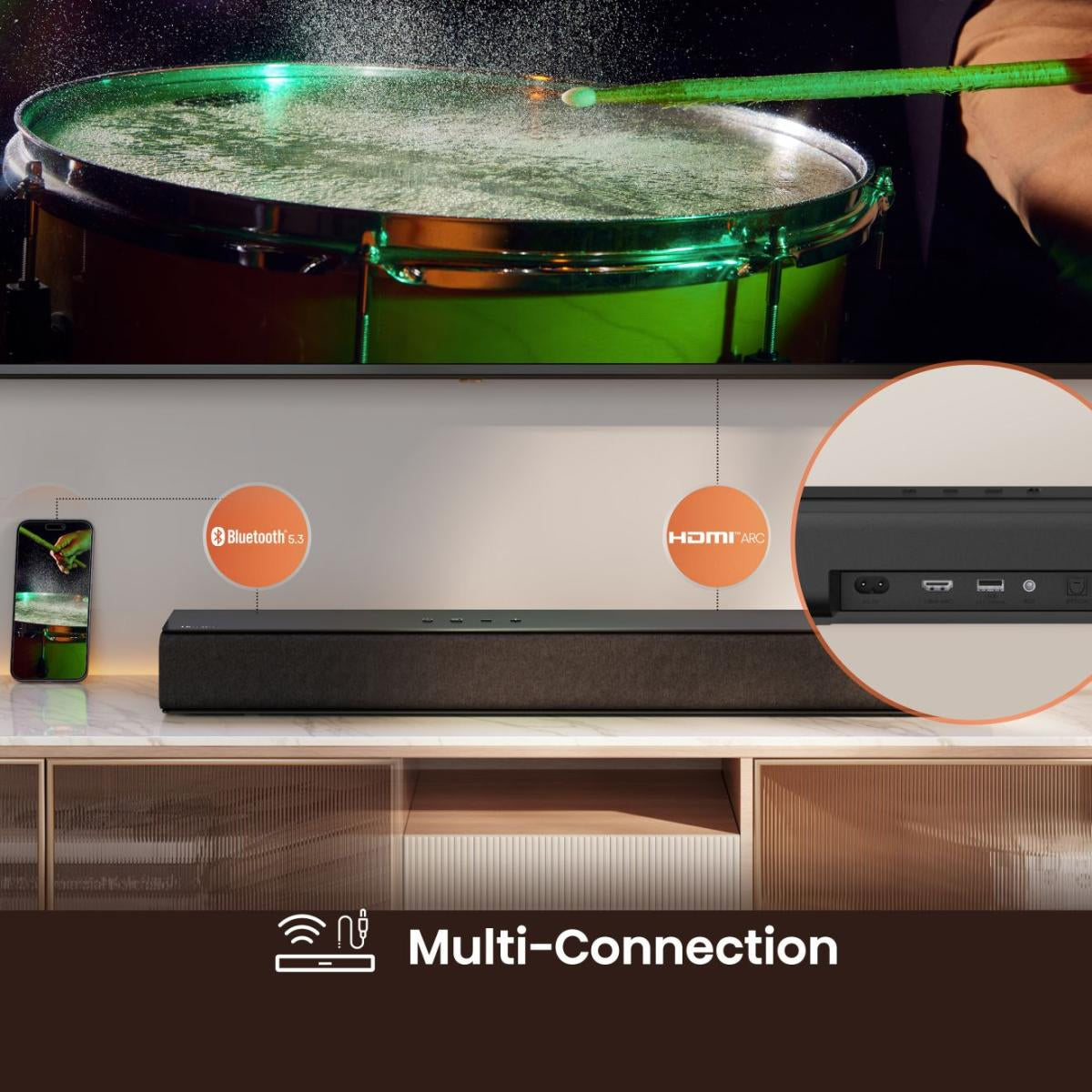 Hisense HS1000 – Soundbar – 2.0, DTS Virtual:X/Dolby Digital Plus, 120 W – Schwarz